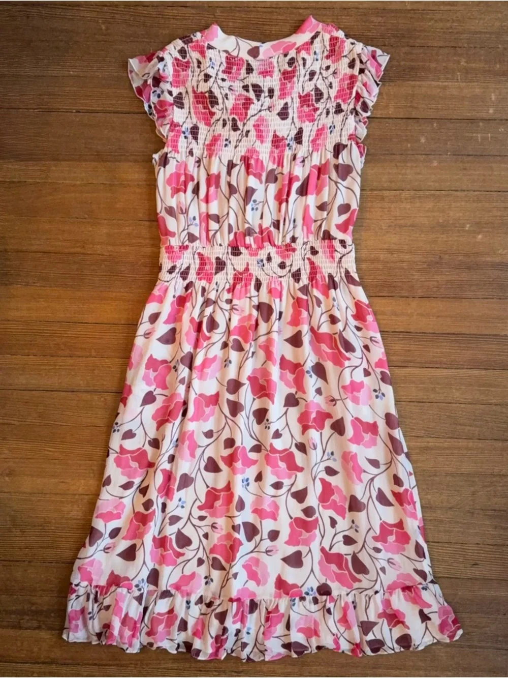 kate spade New York Nouveau Bloom Smocked Dress (M)